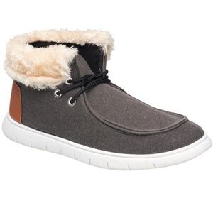 C & C California slip on faux fur canvas sneakers new